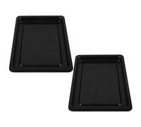 CAXUSD 2 Piezas Bandeja de Hornear Rectangular de Esmalte Negro Resistencia al Desgaste y Estabilidad Estructural para Hornos Comerciales y Estudios de Pastelería