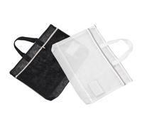 CAXUSD 2 Piezas Bolsa de Gran Capacidad con Asa y Cremallera Organizer de Malla para Almacenaje de Pinturas Documentos y Posters Portafolio Nylon para Viajes Oficina y Escuela