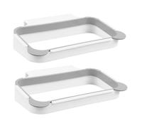 CAXUSD 2 Piezas Soporte para Bolsas de Basura de Cocina Portátil Colgante para Puerta de Armario de 2,1 Cm, Color Gris, 2 Unidades, Estante Organizador para Reciclaje y Almacenamiento