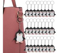 CAXUSD 24 llaveros de pingüino para los amantes de los pingüinos dulces llaveros pingüinos adornos para mochilas PVC pegamento suave