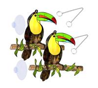 CAXUSD 2juegos Decoración Colgante De Pájaro De Acrílico Decoración De Ventana y Patio Fácil De Instalar