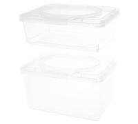 CAXUSD 2piezas Caja De Almacenamiento De Toallitas Húmedas Transparente Tapa Abatible Unidades Portátil Para Coche Baño y Exterior