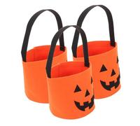 CAXUSD 3 Piezas Bolsa De Dulces De Halloween Bolsa De Favor De La Fiesta Pequeño o Cubo De Calabaza Fiesta De Calabaza Tratar Naranja Sintió