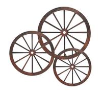 CAXUSD 3 piezas Ruedas de de Madera Vintage Decoración Rústica Colgante para Jardín Bar Fiesta Cowboy Western