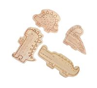 CAXUSD 4piezas Ganchos Decorativos De Madera Unidades Gancho De Pared Adhesivo Para Toallas Perillas Para Infantiles Diseño De Dinosaurio