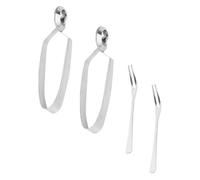 CAXUSD 4piezas Pinzas para Escargots Acero Inoxidable Juego de Tenedores y Pinzas para Caracoles Comedor Buffet Bbq Cocina