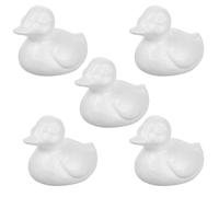 CAXUSD 5 Piezas Patitos de Espuma para Arreglos, Patos de Espuma Artesanal Blancos, Pintables Diy, para Decoración de Bodas y Fiestas, 1