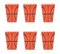 CAXUSD 6 Cajas de Palomitas de Maíz Gran Capacidad para Fiestas de Baloncesto Material Seguro de Papel y Diseño Elegante para Cumpleaños y Noche de Cine