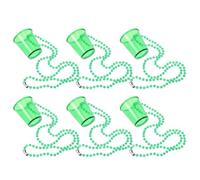 CAXUSD 6 Collares de Cuentas de Plástico para Vasos en Color Verde, Pack de 6 Piezas, Accesorios Creativos para Celebraciones Festivas y Despedidas de Soltera Estilo Varios estilos