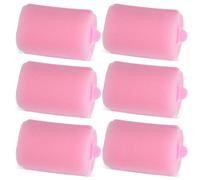 CAXUSD 6 Rodillos de Espuma para Peinar el Cabello, Rizador de Flequillo de Aire Rosa, Moldeado sin Calor, Espuma Flexible para Uso