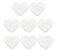 CAXUSD 8 Borlas de Maquillaje Forma de Corazón Blanco, Esponja Densa y Agradable para Polvos Sueltos, Ahorro de Polvo y Fácil de Llevar para Mujeres y Niñas