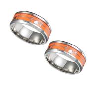 CAXUSD Anillo De Dedo Unisex Diseño De Electrocardiografía Noctilucente, Estilo Moderno, Acero Inoxidable, Luminoso, Anillo De Humor Para Parejas, Adecuado Para Bodas y Fiestas, 7