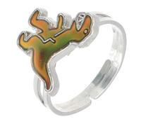 CAXUSD Anillos Del Humor Ajustables Para Mujer y Niños, Diseño De Dinosaurio, Anillo Abierto De Aleación Resistente, Color Que Cambia Temperatura, Obsequio Para Niños y Niñas