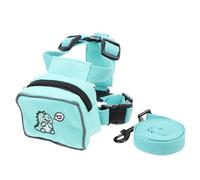 CAXUSD Arnés Mochila para Gatos y Perros Pequeños S Verde Dinosaurio, Correa de Poliéster Ajustable a Prueba de Escapes, Correa para Cachorros al Aire Libre, Accesorio para Paseo Seguro