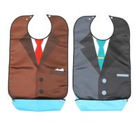 CAXUSD Baberos Color Aleatorio Adultos de Poliéster para 2 Piezas Impermeables Fáciles de Limpiar y Protectores de Ropa para Ancianos y Personas Encamadas Comida