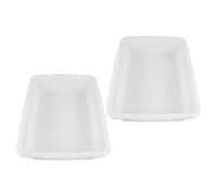 CAXUSD Bandeja de laboratorio rectangular de plástico blanco 2 piezas, recipiente de plástico para laboratorio y experimentos en enseñanza y estudiantes