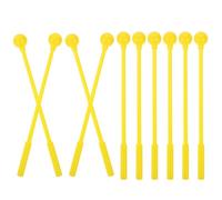 CAXUSD Baquetas Largas de Plástico Amarillo y Cabeza Precisa Diseño Ergonómico 10 Piezas para Batería Jazz Ideales para Músicos y Kits de Percusión