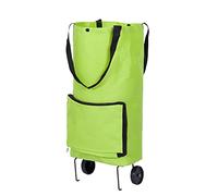 CAXUSD Bolsa Compra Plegable de Tela Oxford Reutilizable con Ruedas, Gran Capacidad Adecuado para Picnic y Lavandería, Carrito Auxiliar Portátil Verde