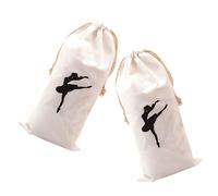 CAXUSD Bolsa Cordón para Zapatos de Ballet, 2 Piezas de Lona Resistente, Tamaño Compacto, para Bailarinas Jóvenes en Entrenamiento