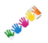 CAXUSD Borde Decorativo para Tablón de Anuncios Estampado de Huellas de Manos en Papel Recubierto, Fácil Aplicación E Inspiración Creativa para Espacios de Enseñanza