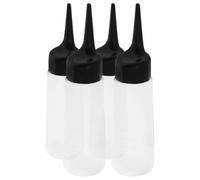 CAXUSD Botellas Aplicadoras de Tinte para Cabello 4piezas, Exprimibles de Plástico Transparentes, Ideales para Peluquería y Mezcla de Champú o Aceite Capilar