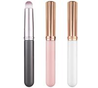 CAXUSD Brocha de maquillaje correctora, pincel corrector para debajo de los ojos, 3 piezas con tapa, fibra sintética, para difuminar corrector y cejas