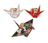 CAXUSD Broche Accesorio Único y Chic de Aleación Creativa de 3 Grullas de Papel Pin Decorativo Resistente para Mujer Adecuado para Fiestas y Eventos Casuales
