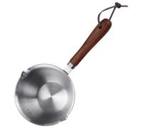 CAXUSD Cacerola de Acero Inoxidable Mango de Madera, Olla de Vertido Doble Pico y Escala Interna, Adecuado para Cocina y Fundir Mantequilla