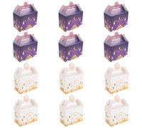 CAXUSD Cajas De 12 Piezas caja de favor de fiesta favores de fiesta de ramadán cajas de eid mubarak bolsa de de ramadán eid mubarak bolsas cartulina blanca