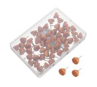 CAXUSD Chinchetas Decorativas de Madera Redonda para Tableros de Corcho Pared y Fotos 50 Piezas Alfileres Cortos para Tablones de Anuncios Accesorios para Oficina y Decoración de Fiestas Metal Marrón