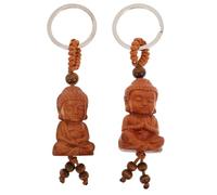 CAXUSD Colgante de Madera de Buda Elegante Hecho a Mano, Set de 2 Piezas Flexibilidad y Fácil Uso para Decoración de Oficina o Coche