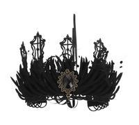CAXUSD Diadema de Tiara Retro para Mujer en Tejido Negro, Diseño Vintage y Práctico Mantiene Firme, Adecuado para Fiesta de Disfraces y Teatro