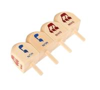 CAXUSD Dreidel De Janucá De Madera Artesanal 4 Piezas Con Letras Hebreas Coloridas Juguete Educativo Para Niños Juego De Concentración y Diversión Festiva