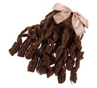 CAXUSD Extensión de caballo con tirabuzones, peluca de princesa rizada, marrón, para niñas, cómoda y con volumen, para cosplay