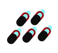 CAXUSD Funda para Cámara Web Adhesiva y Protector De Privacidad para Ordenador y Teléfono, Unisex, Diseño Discreto, Protección, Uso Diario, Negro y Rojo, Pack De 5 Unidades