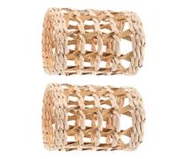 CAXUSD Fundas para Tazas de Paja Tejidas, Diseño Original y Resistente al Calor, Paquete de 2 Piezas, Accesorio Adecuado para Embellecimiento y Protección del Hogar