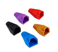 CAXUSD Fundas Protectoras para Conectores Rj45 100 Piezas 8p8c Mezcla de Colores 0,6-0,65 Mm Tapas de Plástico para Cable de Red, Cubiertas de Botas para Enchufe, Uso Varios Estilos