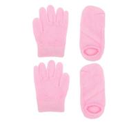 CAXUSD Guantes y Calcetines Gel Hidratante Juego de 2 Pares de Hilo Rosa Reparación Profunda y Cuidado Spa para Manos y Pies Secos