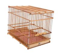 CAXUSD Jaula De Bambú Tejida para Pájaros Pequeños Jaula Portátil Ligera para Viajes Al Aire Colgante para Canarios y Periquitos Accesorio De Interior Resistente