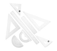 CAXUSD Juego De 8 Reglas Triangulares Kit De Geometría Regla Geométrica con Engranajes De Arte En Espiral Regla De Dibujo Multifuncional Matemática Herramientas De Geometría
