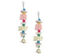CAXUSD Juguete Molar para Loros Hueso de Sepia y Madera de Pimienta para Morder, 2 Piezas, Adecuado para Desgaste Dental y Diversión de Mascotas Pequeñas Color Aleatorio