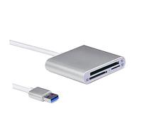 CAXUSD Lector USB 3.0 Multiusos Plateado para Pc y Portátil Compatible Sdxc Micro y CF Diseño Portátil y Transferencia De Archivos