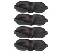 CAXUSD Máscara para Dormir 3d de Algodón Negro, Antifaz Suave y Cómodo para Aliviar Presión Ocular, Pack de 4 Piezas Adecuado para Viajes y Siestas