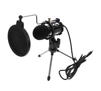 CAXUSD Micrófono Para Juegos 3.5mm Trípode Ajustable y Filtro Antichoque Para Pc Grabación De Podcasts y Streaming Estructura Simple y Fácil De Usar Adecuado Para Conferencias y Video Chat Color Negro