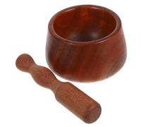 CAXUSD Mortero de Madera para Cocina con Diseño Rústico, Bol de Molienda para Triturar Ajo y Especias, Utensilio Manual Adecuado para Cocinar en Casa
