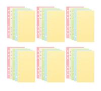 CAXUSD Papel de Hojas Sueltas de Colores 6 Agujeros para Planificador, 50 Páginas de Papel Liso para Diario y Uso Diario