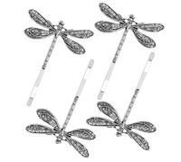 CAXUSD Pasadores de Cabello Libélula 4 Unidades Metal Antiguo Estilo Mori para Mujeres y Niñas Accesorios para Eventos Obsequios