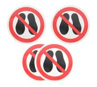 CAXUSD Pegatinas de advertencia de no pisar, 4 piezas, vinilo, rojas, para almacenes y negocios, protección de superficies, fácil aplicación