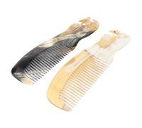 CAXUSD Peine para Masaje de Cuello y Hombros con Diseño de Fénix en Cuerno Natural, Paquete de 2, Antiestático, Exfoliante, Uso en Terapias de Relajación Color Aleatorio Varios estilos