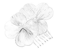 CAXUSD Peineta Nupcial de Aleación Plateada Flores Barrocas para Boda, Accesorio Cabello de Novia Diseño Elegante y Estilo Llamativo